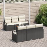 vidaXL 7 komada baštenska sofa set s jastucima crni poliratan akacija | shoptok.hr
