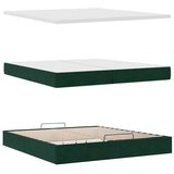  Krevet s madracem tamnozeleni 200x200 cm baršun - Tamnozelena 200 x 200 cm Dizajn s gumbima | shoptok.hr