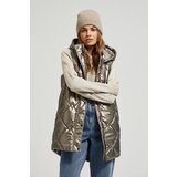 Moodo Women's quilted vest with hood - beige | ePonuda.com