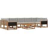  Set vanjskih sofa 8 pcs Prirodna i Svjetlosiva | shoptok.hr