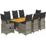  9-dijelni vrtni bistro set od poliratana s jastucima sivi | shoptok.hr