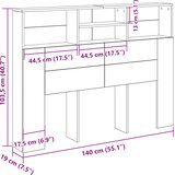  Glava kreveta s ormarićem Zidne Crni hrast 140 x 19 x 103,5 cm | shoptok.hr