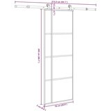 vidaXL Drsna vrata z opremo 76x205 cm ESG steklo in aluminij | Shoptok.si