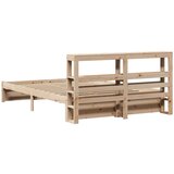 vidaXL Posteljni okvir z vzglavjem 150x200 cm trdna borovina | Shoptok.si