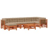  Set lounge namještaja za vrt 8 pcs Vosak Smeđa Masivna borovina | shoptok.hr