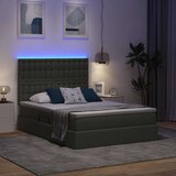  LED krevet za pohranu s madracem Tamnosiva 140 x 190 cm Tkanina | shoptok.hr