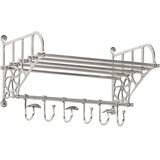  Stalak za prtljagu s vješalicama ogledalom aluminijski Srebrna 67 x 32 x 32 cm | shoptok.hr