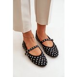 Boto Decorated Ballerinas With Strap Eco Suede Black Tirilissa | Shoptok.si