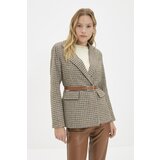 Trendyol Multi Color Regular Lined Belted Plaid Woven Jacket | Eponuda.ba