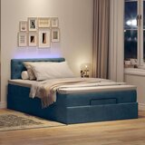 vidaXL Otomanski posteljni okvir z vzmetnico moder 120x190 cm žamet | Shoptok.si