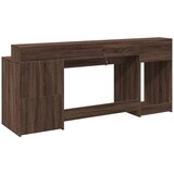  Radni stol s LED svjetlima smeđa boja hrasta 200x55x91cm drveni | Eponuda.com