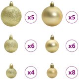 vidaXL Umjetno božićno drvce s rasvjetom i setom kuglica Zelena 120 cm | shoptok.hr