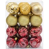  Set božićnih kuglica 36 kom. Zlatna i vinsko crvena 6 cm | shoptok.hr