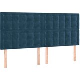  Posteljno vzglavje 4 kosa temno moder 80x5x78/88 cm žamet, (20952292) | Shoptok.si