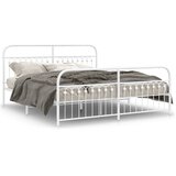  Metalni okvir kreveta uzglavlje i podnožje bijeli 183x213 cm | shoptok.hr