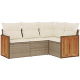 Maison Chic Seti vrtnega pohištva - Vrtna garnitura - Vrtni pohištvo set 4-delna z blazinami bež poli ratan, (21809177) | Shoptok.si