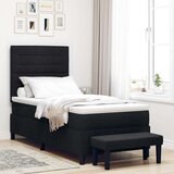  Krevet s box springom s madracem i klupicom Crna 90x200 cm Tkanina | shoptok.hr