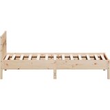 vidaXL Posteljni okvir z vzglavjem 90x190 cm trdna borovina | Shoptok.si