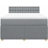  Krevet box spring s madracem svjetlosiva 160x200 cm tkanina Slike