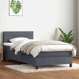 Box spring krevet s madracem tamnosivi 90x220 cm baršunasti | shoptok.hr