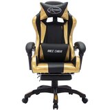 vidaXL racing stol z RGB LED lučkami zlato in črno umetno usnje | Shoptok.si