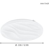 Eglo benariba zidna/stropna/1, led, 17,3w, 2000lm, prom 330, bijela/plastika | shoptok.hr
