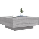  Stolić za kavu s LED svjetlima siva boja hrasta 80x80x31 cm | shoptok.hr