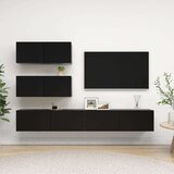  Komplet TV omaric 4-delni črna iverna plošča, (20730767) | Shoptok.si