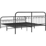  Metalni okvir kreveta uzglavlje i podnožje crni 183x213 cm | shoptok.hr