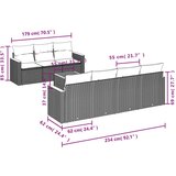  8-dijelni set vrtnih sofa od poliratana s jastucima crni | shoptok.hr