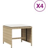 Furnova Vrtni stolčki z blazinami 4 kosi bež 40x40x35 cm poli ratan, (21954371) | Shoptok.si