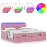 vidaXL Otomanski posteljni okvir z vzmetnicami roza 160x200cm žamet, (21609012) | Shoptok.si