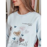 DStreet Bluza damska oversize z sercami PINKNOTE niebieska | shoptok.hr