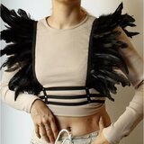 Fenzy Modrček Iz Elastičnih Trakcev S Perjem, Art2139, Črn | Shoptok.si