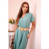 Kesi Włoski Dress with a decorative belt dark mint | shoptok.hr