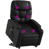  Električni masažni naslonjač na podizanje od umjetne kože crni | shoptok.hr
