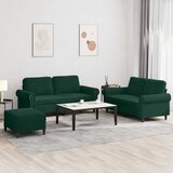 3-dijelni set sofa s jastucima tamnozeleni baršunasti | shoptok.hr