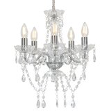 Luster s kristalnim perlama srebrni okrugli 5 x E14 | shoptok.hr
