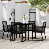  5-dijelni vrtni blagovaonski set crni | shoptok.hr