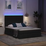  LED krevet za pohranu s madracem Crna 140 x 190 cm Tkanina | shoptok.hr