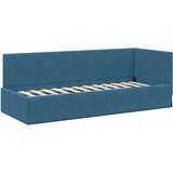 vidaXL kutni okvir kreveta s madracem plava 80 x 200 cm baršun | shoptok.hr