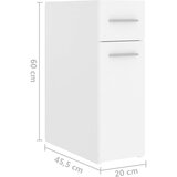 Ormarić za lijekove bijeli 20 x 45,5 x 60 cm konstruirano drvo | shoptok.hr