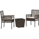 Bistro set za vrt 3 pcs Siva poliratan | shoptok.hr