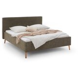 Meise Möbel Temno zelena oblazinjena zakonska postelja s prostorom za shranjevanje z letvenim dnom 160x200 cm Riva – | Shoptok.si