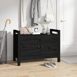 vidaXL Klop za predsobo črna 80x40x60 cm trdna borovina | Shoptok.si