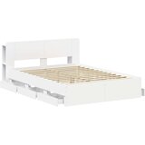  Okvir kreveta s pohranom Bijela 150 x 200 cm Konstruirano drvo | Eponuda.com
