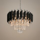 Luster na lancu CRISTAL 5xE14/10W/230V crna/mat hrom | Eponuda.com