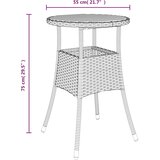  5-dijelni vrtni bistro set od poliratana s jastucima sivi Siva | shoptok.hr