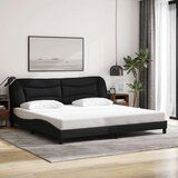  Okvir kreveta s LED svjetlima crni 200 x 200 cm od tkanine | shoptok.hr