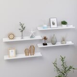 vidaXL Stenske police 4 kosi visok sijaj bele 60x9x3 cm Cene